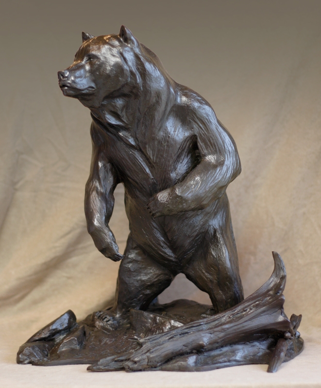Bronze Grizzly Bear Sculpture by Aaron Yount